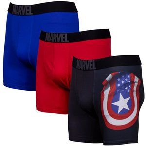 marvel Captain America Performance Boxer Briefs 3 Pack Red Blue Avengers mCU